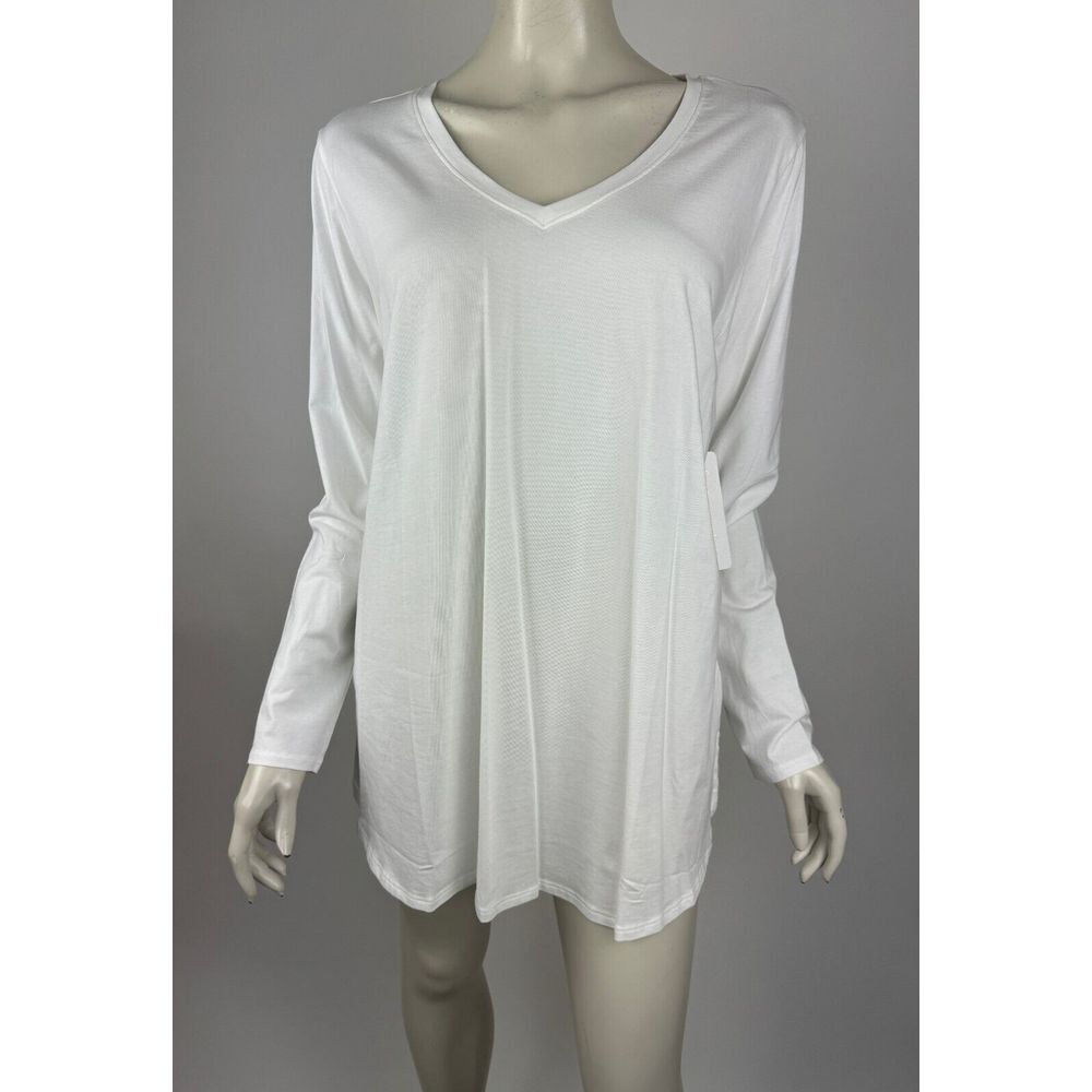 Soft‎ Surrounding Isabel Pima Cotton Long Sleeve Tee Women XL NWT V-neck Stretch